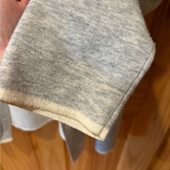 Dolce Stella Hooded Open Front Cardigan Gray Marled Wool Blend Cozy Knit - Picture 4 of 10